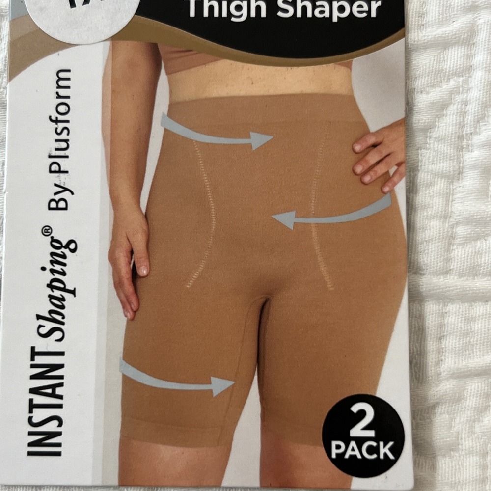 New Instant Shaping by plusform Tummy, Hip, & Thigh Shaper Sz 1X Tan